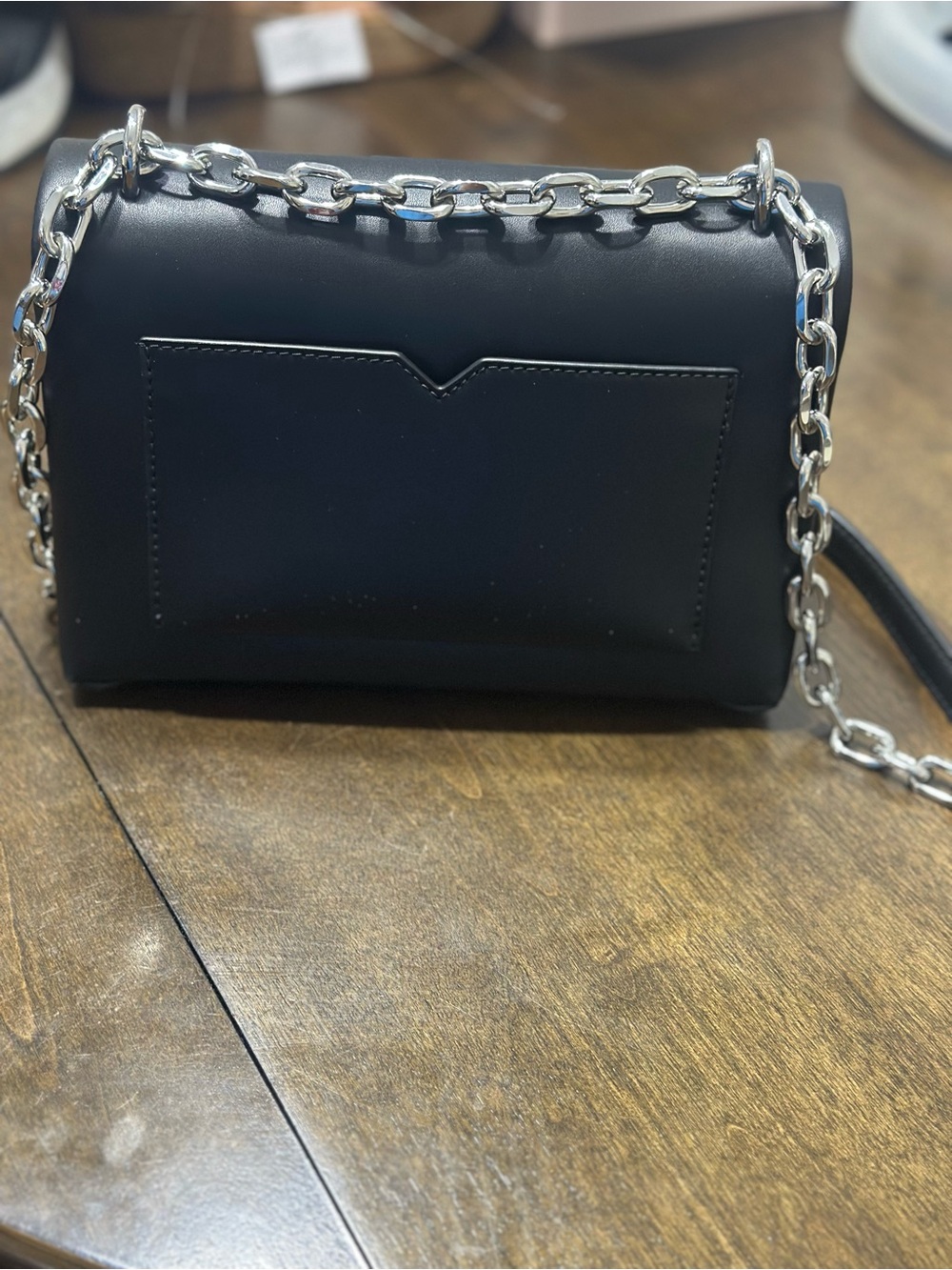 Michael Kors Black Leather Chain-Strap Crossbody - Picture 2 of 2